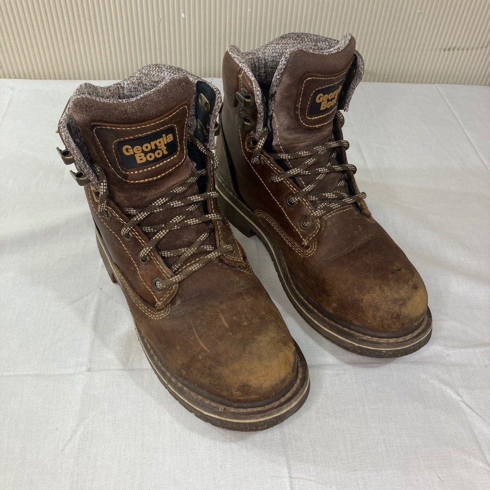 Georgia Boot GB00515 Womens 6.5W Brown Leather Waterproof Alloy Steel Toe Boots